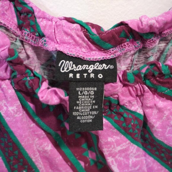 Wrangler Retro Pink Aztec Crop Top - Picture 2 of 8